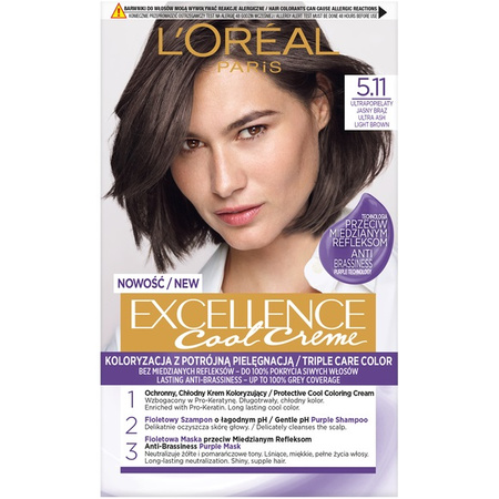 L'Oreal Paris Excellence Cool Creme Farba do Włosów 5.11 260 g