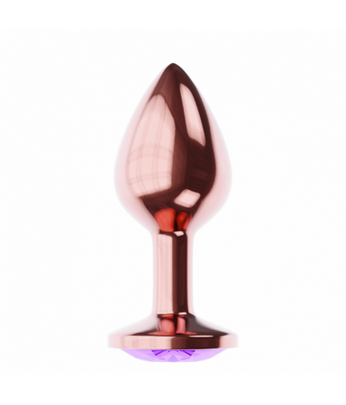 Lola Games Plug-Butt Plug Diamond Amethyst Shine L Rose Gold