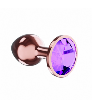 Lola Games Plug-Butt Plug Diamond Amethyst Shine L Rose Gold