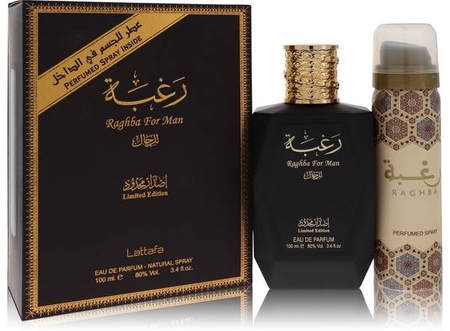 Lattafa Raghba for Man Woda Perfumowana 100 ml + Dezodorant 50 ml Zestaw