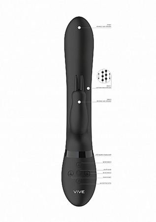 Vive Amoris Stimulating Beads Rabbit Black Wibrator Czarny