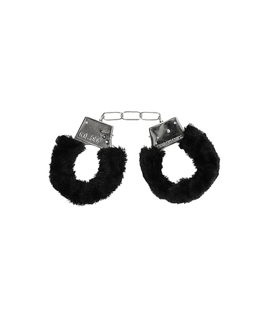 Ouch! Kajdanki erotyczne z futerkiem czarne BDSM bondage