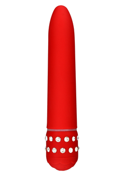 ToyJoy Just For You Klasyczny prosty wibrator gładki zdobiony 15 cm czerwony