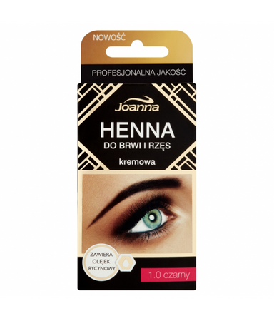 Joanna Henna do brwi i rzęs kremowa 1.0 Czarny 15ml