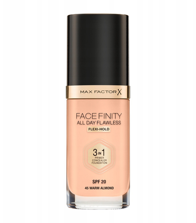 Max Factor Facefinity All Day Flawless 3w1 SPF20 Podkład 45 Warm Almond 30 ml