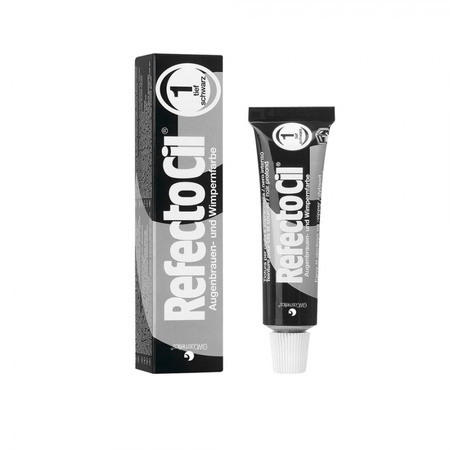 RefectoCil Eyelash And Eyebrow Tint Henna do Brwi i Rzęs 1 Pure Black 15 ml