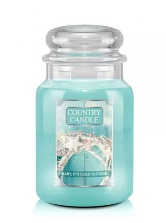 Country Candle Duża świeca zapachowa z dwoma knotami Baby It's Cold Outside 652g