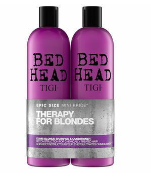 Therapy For Blondes zestaw Bed Head Dumb Blonde Shampoo szampon do włosów blond 750ml + Dumb Blonde Conditioner odżywka do włosó