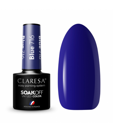 Claresa Soak Off UV/LED Blue lakier hybrydowy 716 5g