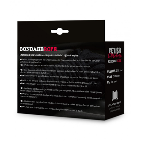 Fetish Dreams Bondage Rope Lina do Krępowania Black 3 m