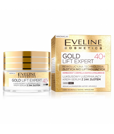 Eveline Cosmetics Gold Lift Expert 40+ luksusowy ujędrniający krem-serum z 24k złotem dzień/noc 50ml