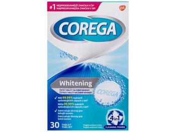 Corega Whitening Wybielające Tabletki do Czyszczenia Protez 30 Tabletek