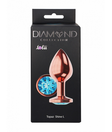 Lola Games Plug-Butt Plug Diamond Topaz Shine L Rose Gold