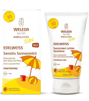 Weleda Baby & Kids Sun Edelweiss Sunscreen Sensitive Preparat do Opalania Ciała 150 ml