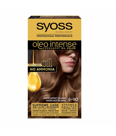 Syoss Oleo Intense farba do włosów trwale koloryzująca z olejkami 6-80 Orzechowy Blond