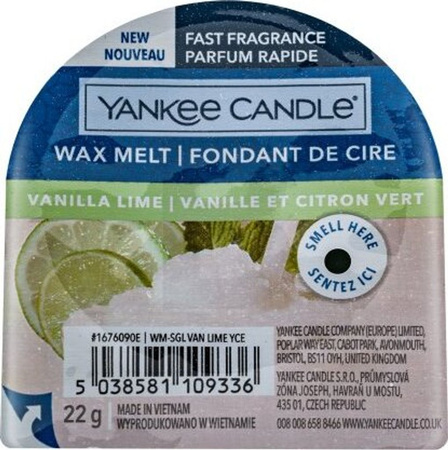 Yankee Candle Vanilla Lime Wosk Zapachowy 22 g
