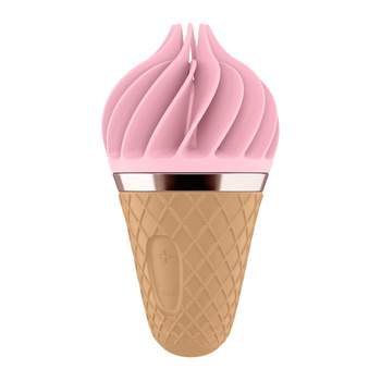 Satisfyer Sweet Treat Spinnator stymulator łechtaczki w kształcie lodowego rożka Różowy