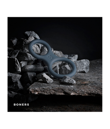 Boners Boners Silicone Cock Ring And Ball Stretcher - Grey