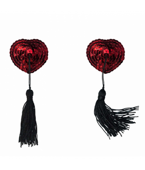 Lola Games Nakładki na piersi z cekinami ozdobne nasutniki czerwone