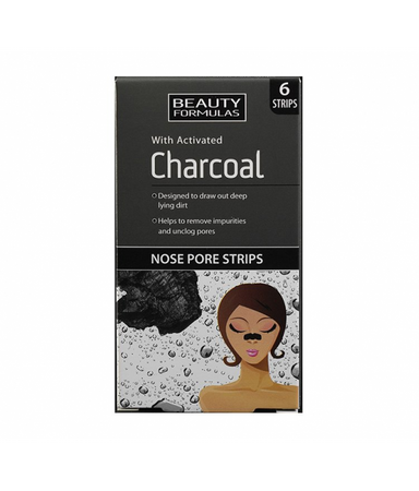 Beauty Formulas Charcoal Nose Pore Strips oczyszczające paski na nos z aktywnym węglem 6szt.