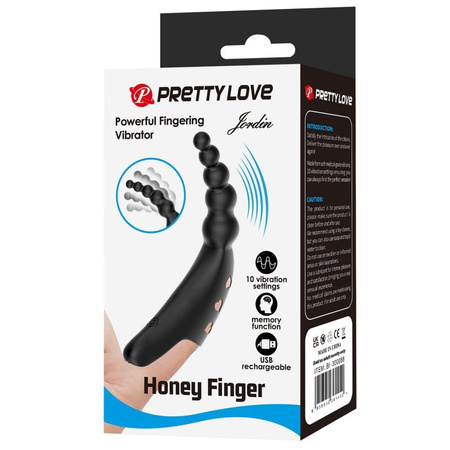 Pretty Love Jordin Black Wibrator na Palec