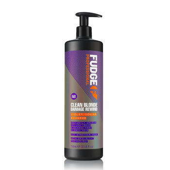 Fudge Clean Blonde Damage Rewind Violet-Toning Shampoo Szampon Regenerujący i Tonujący Włosy Blond 1000 ml
