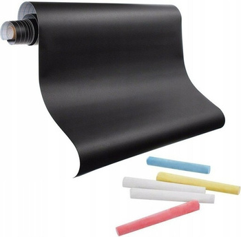 MalaTec Tablica Kredowa Samoprzylepna na Ścianę Czarna 45x200 cm