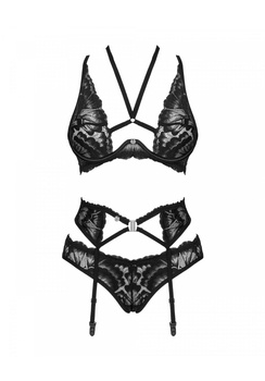 Obsessiv Alessya Zmyslowy Komplet Bielizny 3-Częściowy XS/S