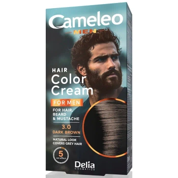 Delia Cmeleo Men Farba do Włosów Brody i Wąsów 3.0 Dark Brown 30 ml