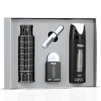 Lattafa Pisa Woda Perfumowana 100 ml + EDP 20 ml + Perfumed Spray 200 ml Zestaw