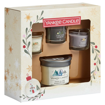 Yankee Candle Snow Globe Wonderland Świeca Zapachowa Tumbler + 3 Mini Świece Zestaw