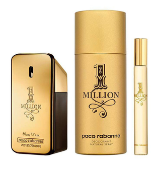 Paco Rabanne 1 Million Perfumy 50 ml + Perfumy 10 ml + Dezodorant 150 ml Zestaw